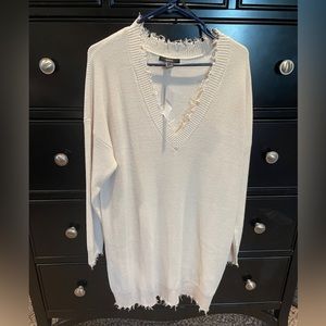 NWT - Forever 21 Destroyed Sweater Mini Dress, Size Large